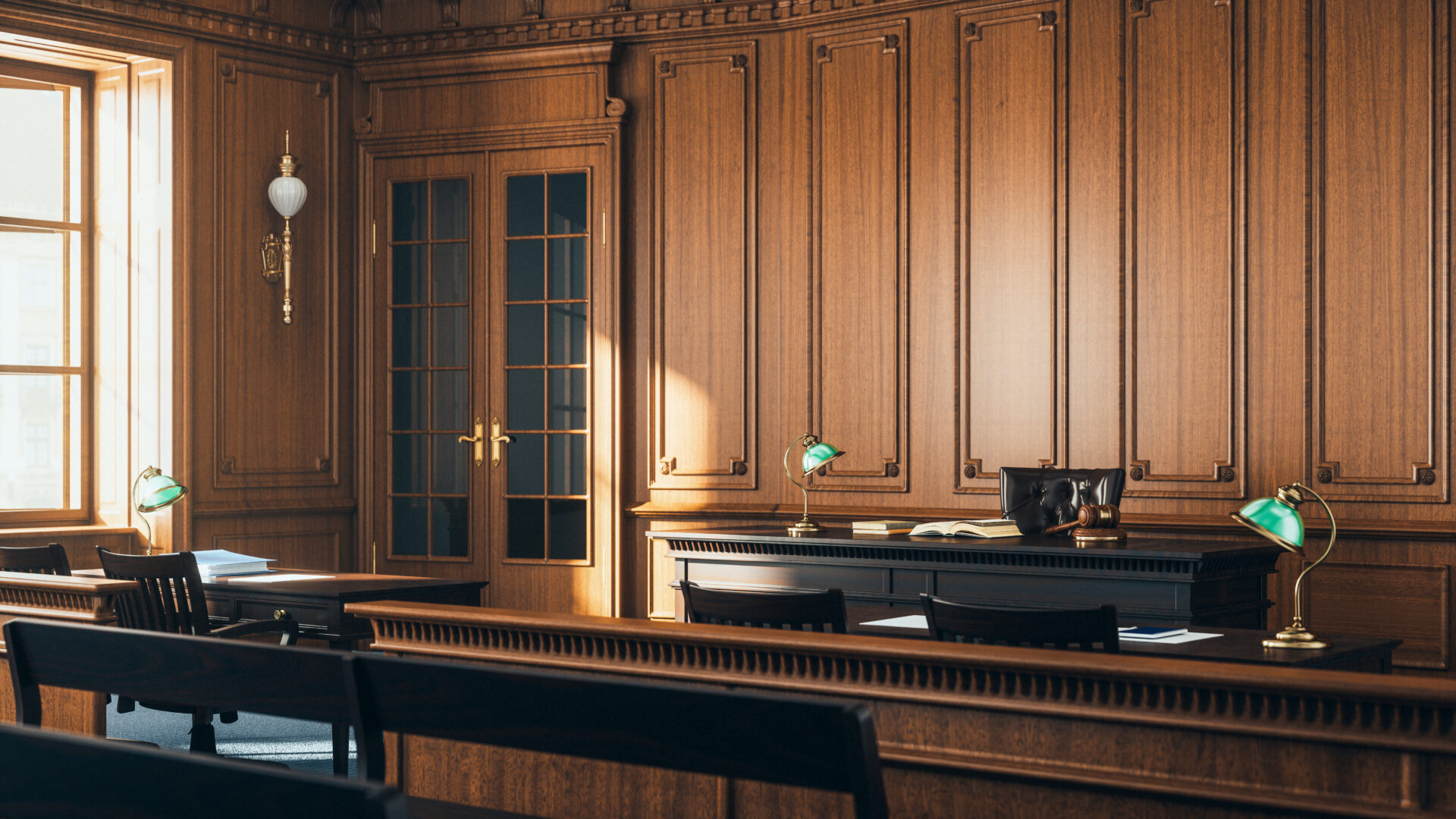 Intérieur d'une salle d'audience vide